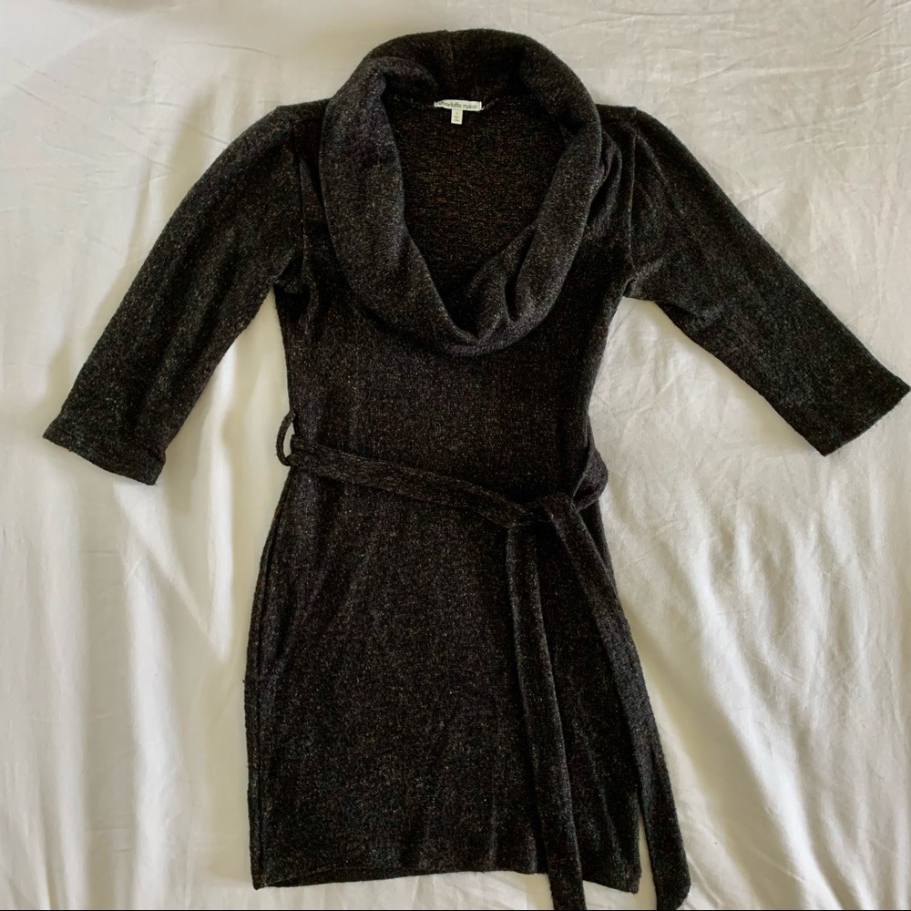 Mini Sweater Dress with Cowl Neck